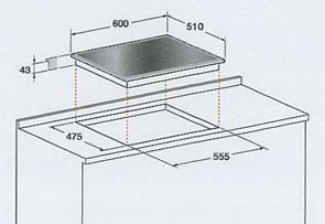 ARISTON 阿里斯顿 TD 640(ICE)GH燃气灶尺寸